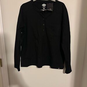 Dickies Black Long Sleeve Henley